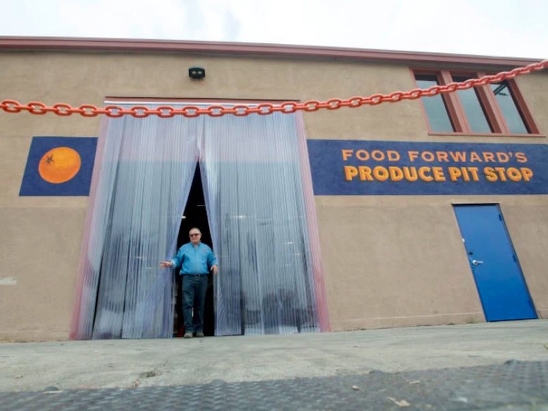 A man steps out of the Produce Pit Stop